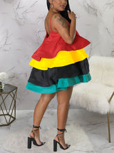 Spaghettiträgerkleid mit Rüschen